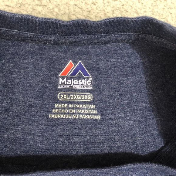 New York Yankees Shirt Mens 2XLarge Navy Blue Majestic MLB Baseball Graphic Tee - Picture 4 of 7